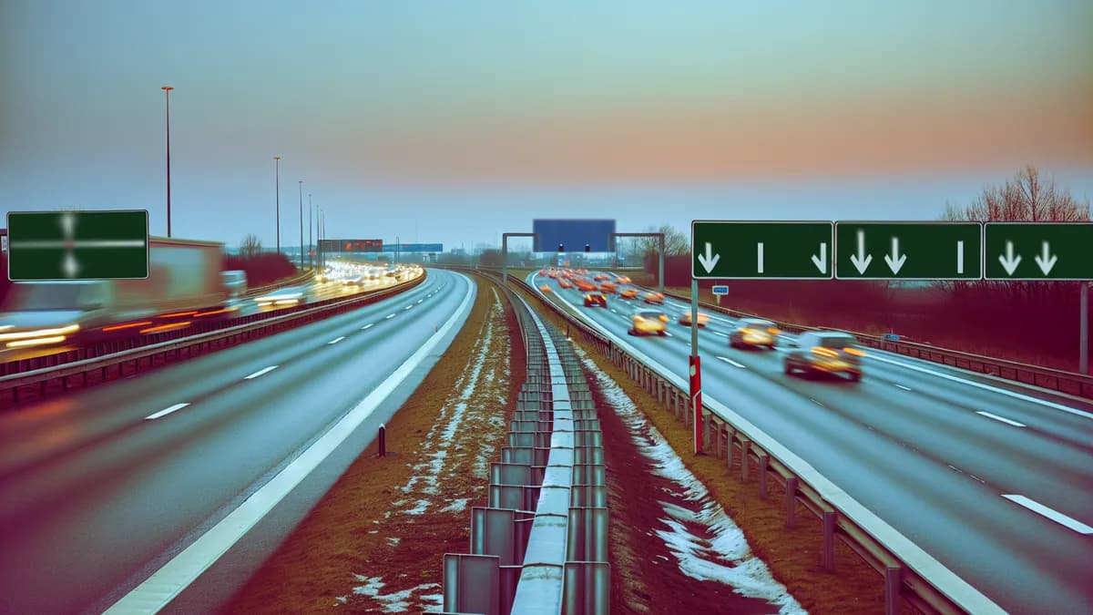 Autobahn Abstandsblitzer Messstelle Abstandsblitzer auf der A5 bei Malsch (Kilometer 640.400) auf der A5