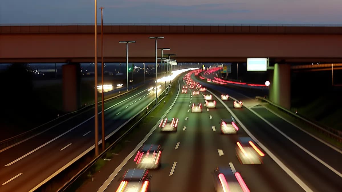 Autobahn Abstandsblitzer Messstelle Abstandsblitzer A8 bei Brunnthal (Hofolding) auf der A8