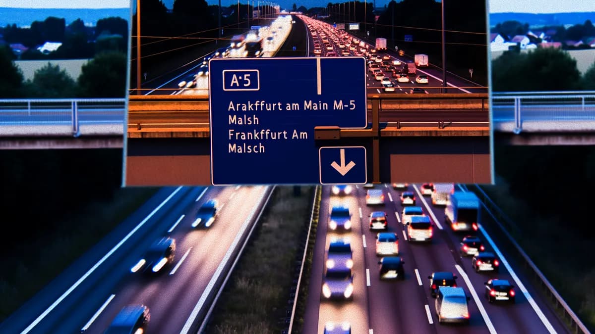 Autobahn Abstandsblitzer Messstelle Abstandsblitzer A5 bei Malsch (km 640.400) auf der A5, Fahrtrichtung Frankfurt am Main