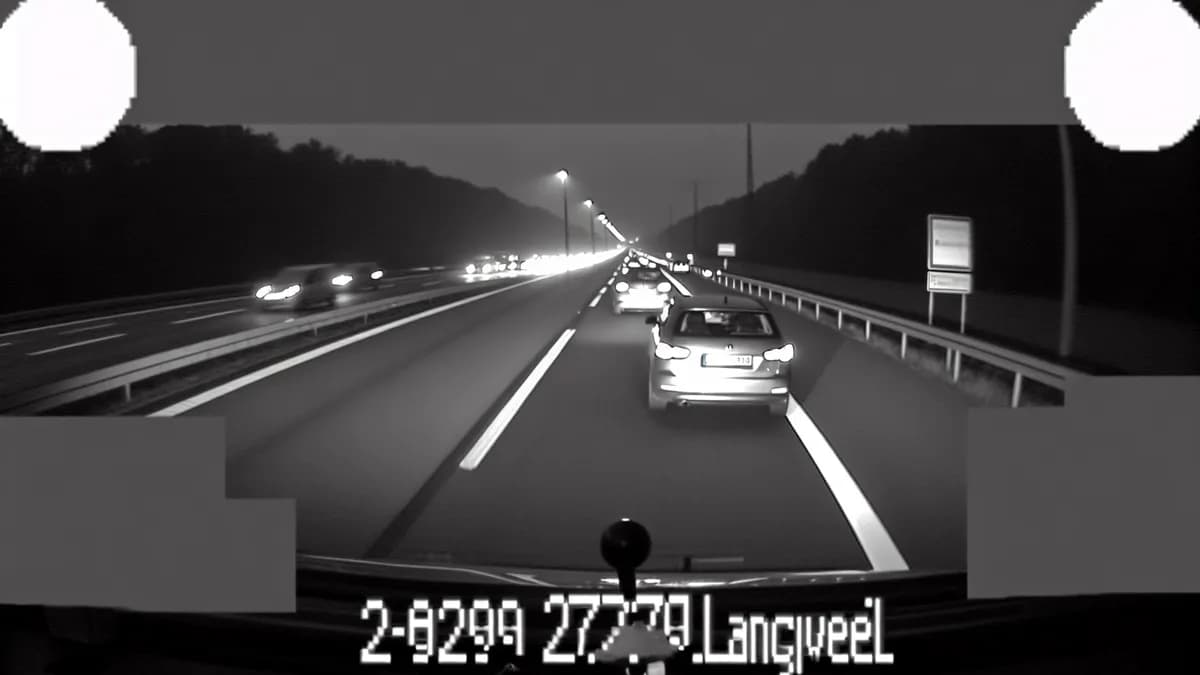 Autobahn Abstandsblitzer Messstelle Abstandsblitzer A27 bei Langwedel-Holtebüttel, km 38.449 auf der A27, Fahrtrichtung Cuxhaven
