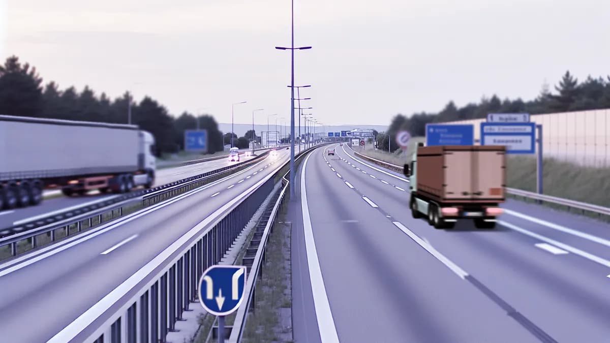 Autobahn Abstandsblitzer Messstelle Abstandsblitzer A8 bei Ulm, km 121.600 (FR Karlsruhe) auf der BAB 8