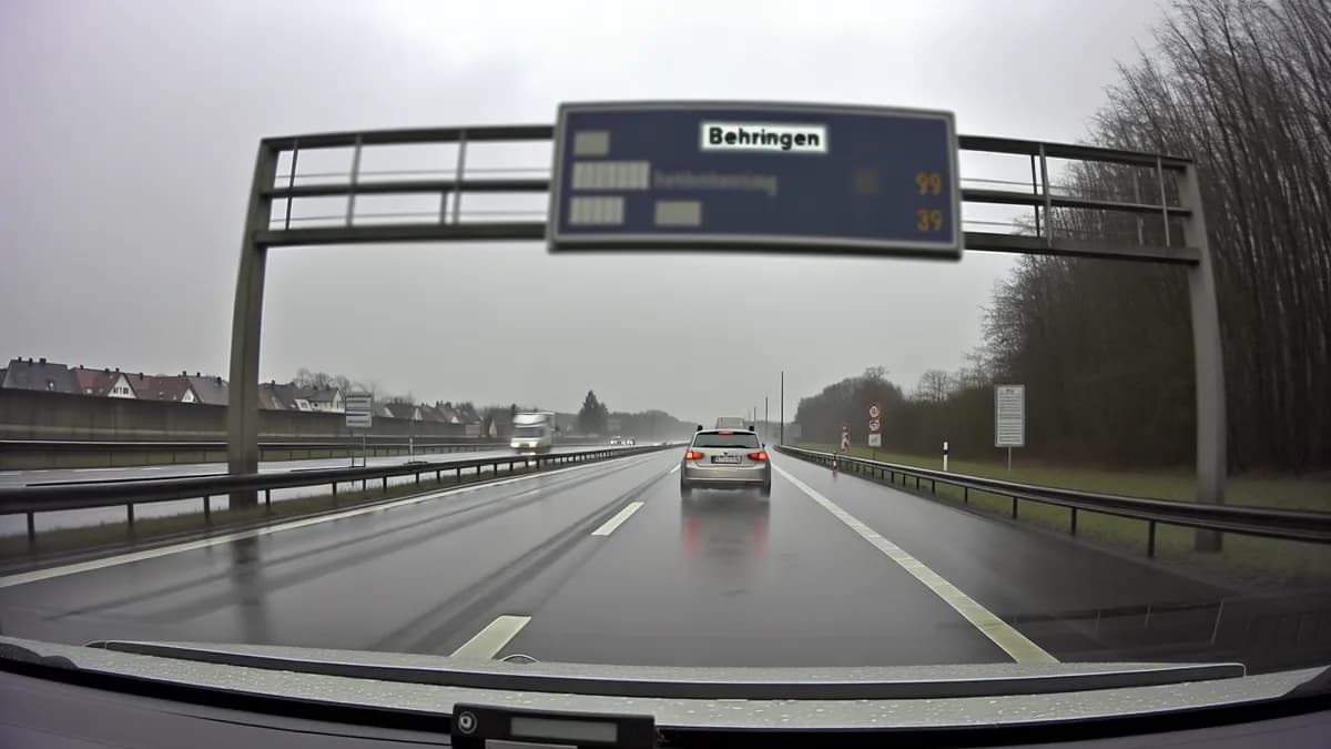 Autobahn Abstandsblitzer Messstelle Abstandsblitzer A71 Behringen, km 95.4 (Fahrtrichtung Schweinfurt) auf der A71