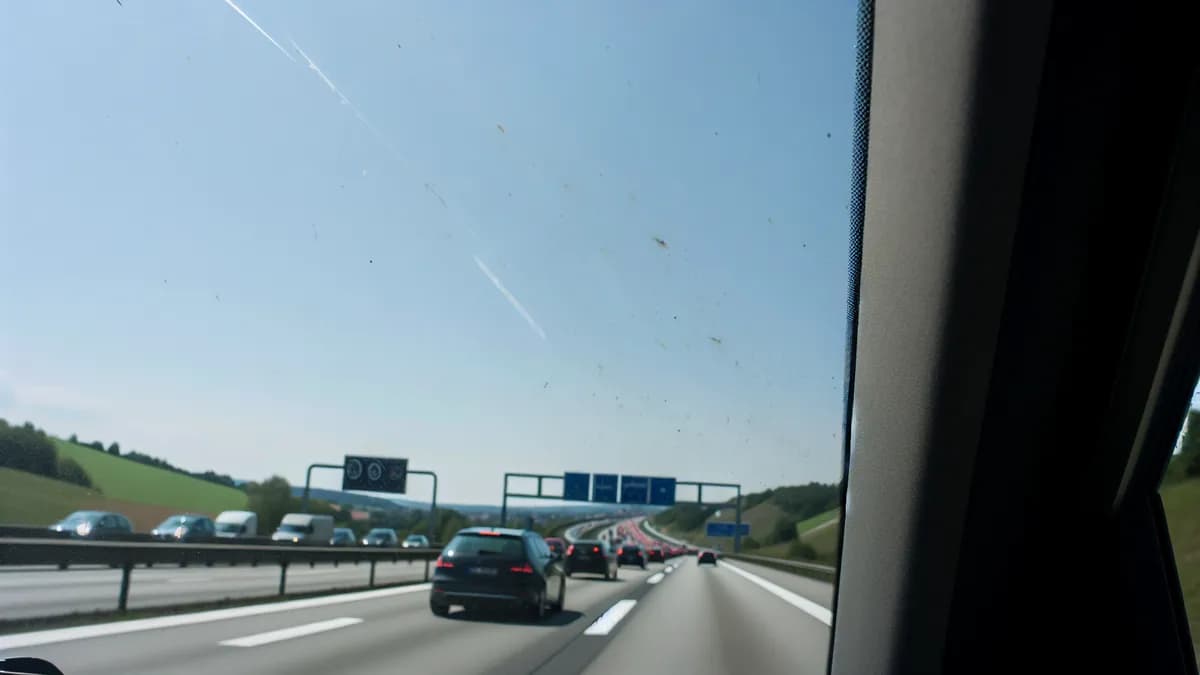 Abstandsmessung A61 bei Alzey, km 322.9