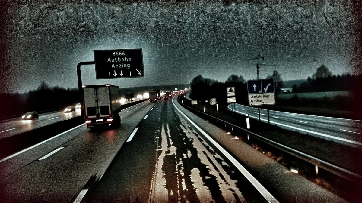 Autobahn Abstandsblitzer Messstelle Abstandsblitzer A94 bei Anzing auf der A 94