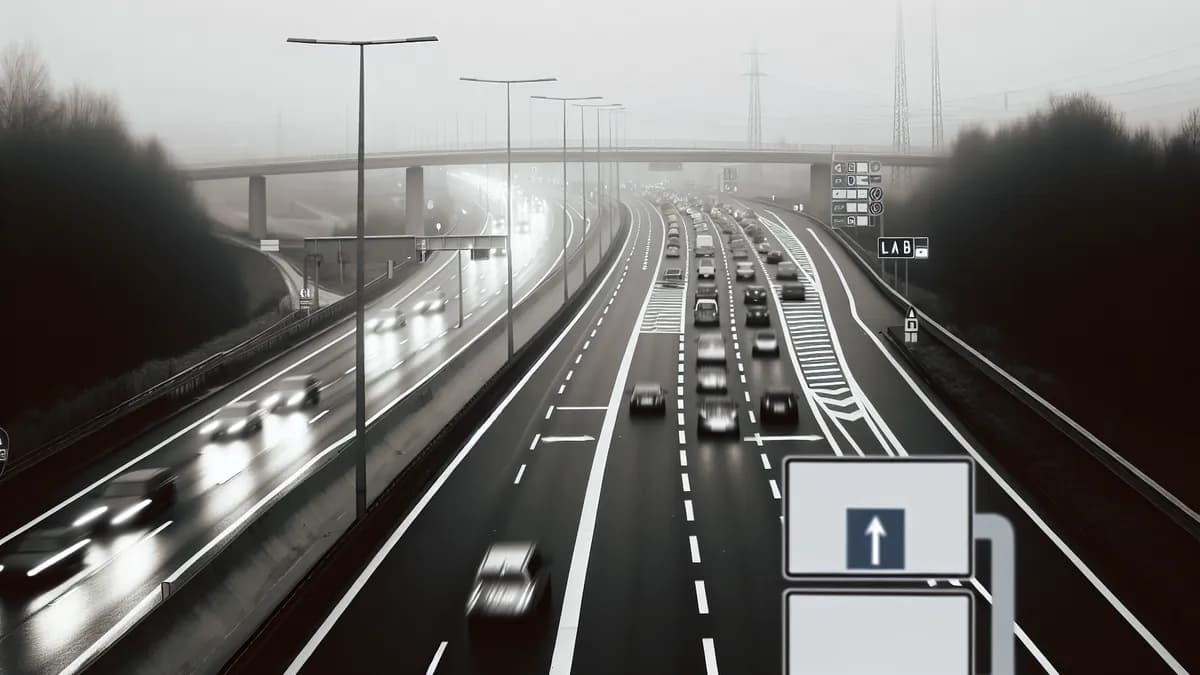 Autobahn Abstandsblitzer Messstelle Abstandsblitzer A8 bei Augsburg West (A360) auf der A 8