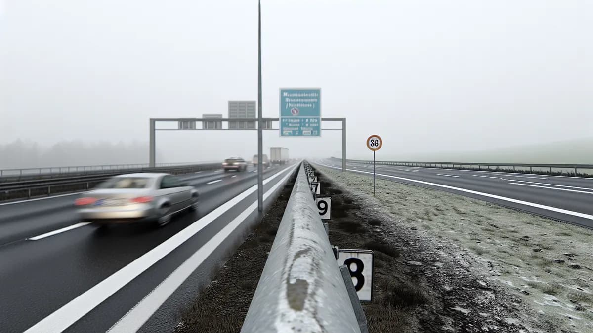 Abstandsblitzer A38 bei Bad Lauchstädt, km 149.075