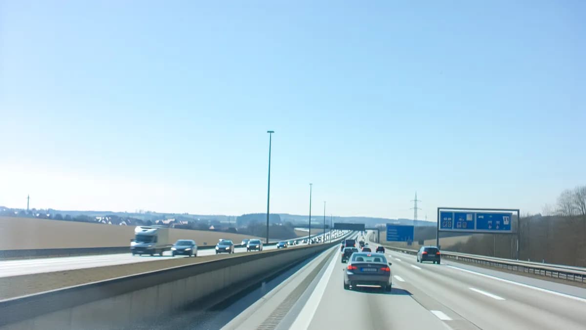 Autobahn Abstandsblitzer Messstelle Abstandsblitzer A9 bei Bad Dürrenberg, km 138.450 auf der A9, Fahrtrichtung München