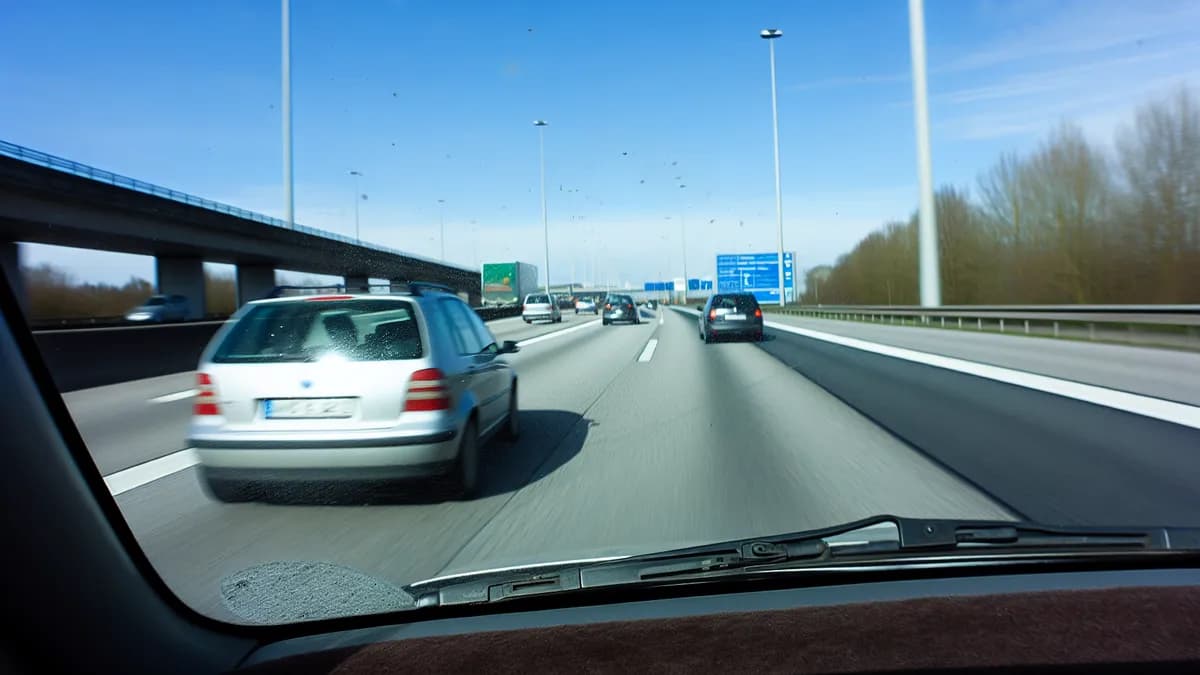 Autobahn Abstandsblitzer Messstelle Abstandsblitzer A9 bei Coswig, Richtung München auf der A9