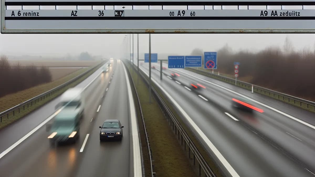Abstandsblitzer A9 bei Zörbig, km 95.9, Richtung München