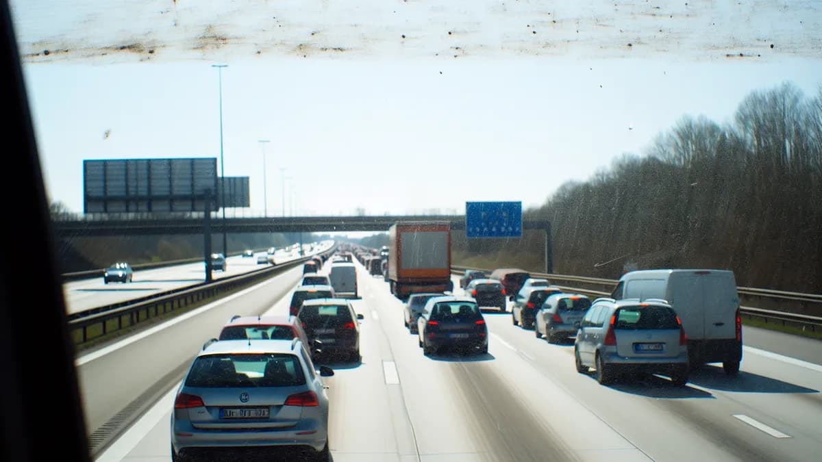 Autobahn Abstandsblitzer Messstelle Abstandsblitzer A3 bei Barbing, Richtung Passau auf der A3