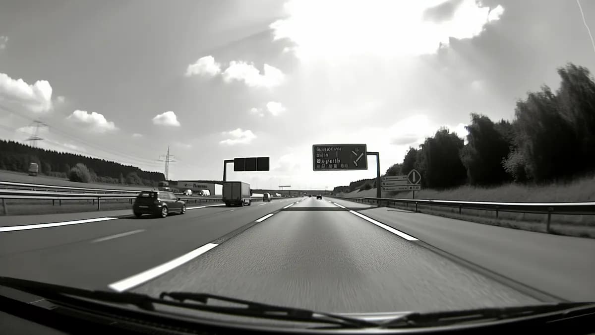 Autobahn Abstandsblitzer Messstelle Abstandsblitzer A9 bei Bayreuth auf der A9