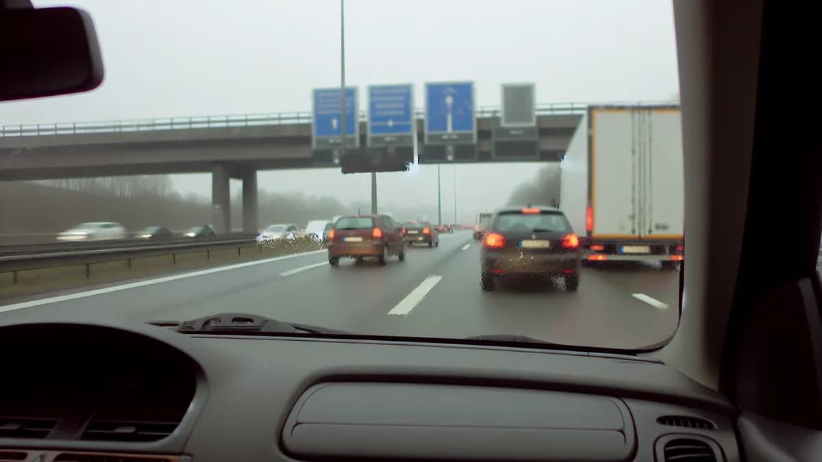 Abstandsblitzer A3 bei Berg, Fahrtrichtung Passau