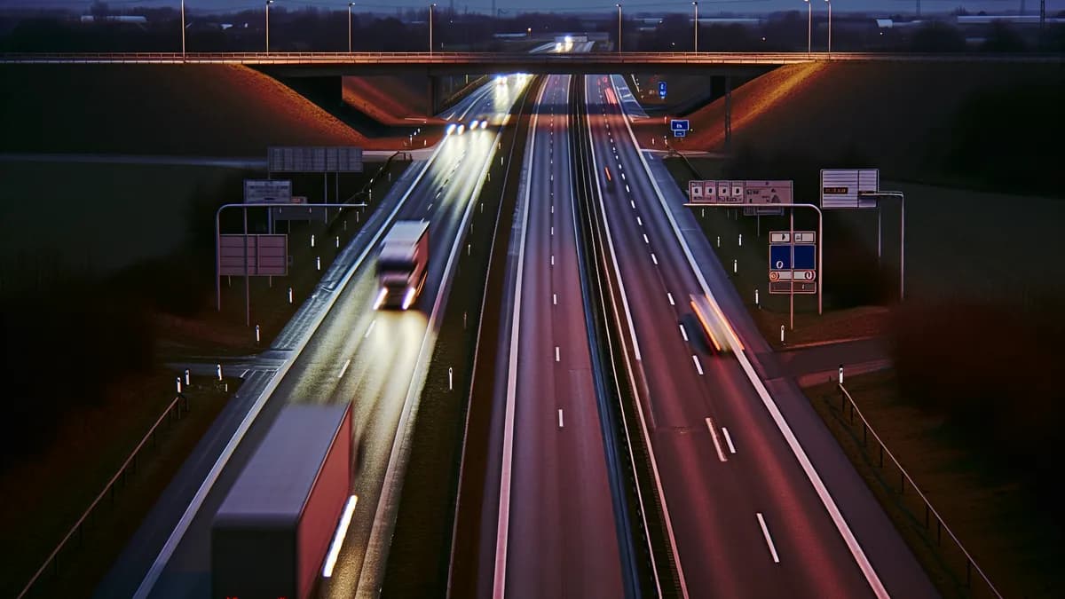 Autobahn Abstandsblitzer Messstelle Abstandsblitzer A9 bei Berg (Saale-Orla-Kreis) auf der A 9