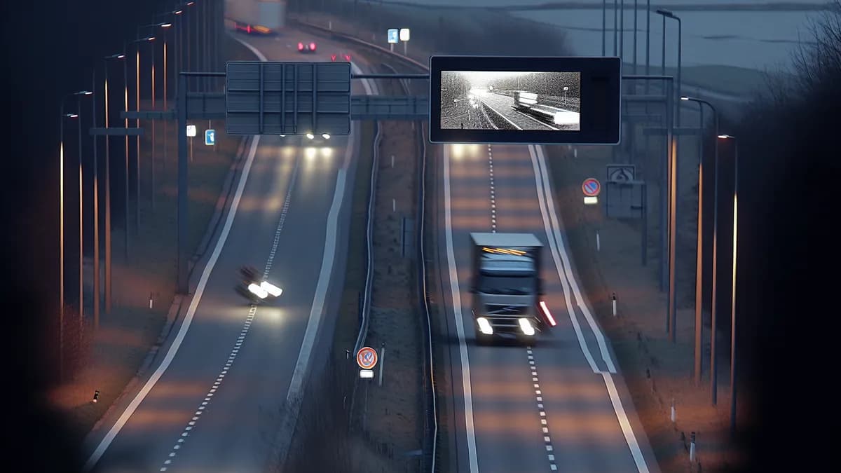 Autobahn Abstandsblitzer Messstelle Abstandsblitzer A3 bei Berg i. d. OPF., Ri. Passau auf der A3