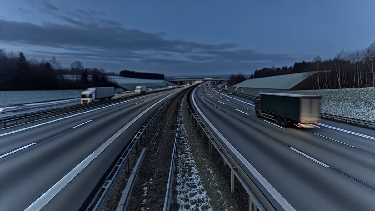 Autobahn Abstandsblitzer Messstelle Abstandsblitzer A3 bei Berg (Neumarkt i.d.OPF.) auf der A3, Fahrtrichtung Frankfurt a.M. / Nürnberg