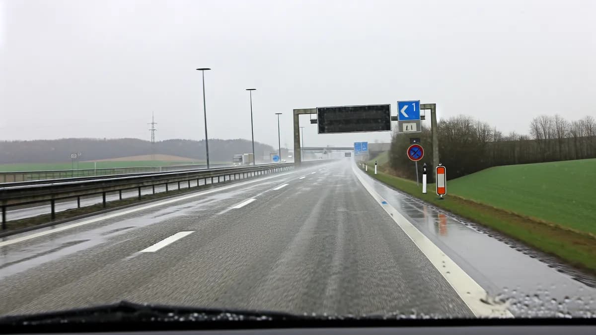 Autobahn Abstandsblitzer Messstelle Blitzer Alzey, Gem Alzey, A61, Höhe Km 322,901 FR: Ludwigshafen auf der A61