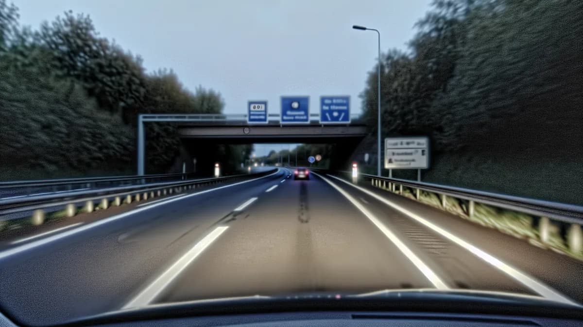 Autobahn Abstandsblitzer Messstelle Blitzer BAB8, km 184.900, Fahrtrichtung M - KA auf der A8