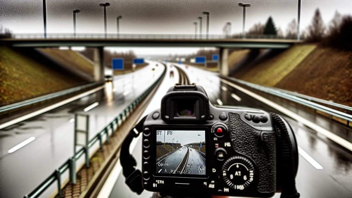 Autobahn Abstandsblitzer Messstelle Blitzer Seifertshain, A38, km Km 215,4, Göttingen auf der A38