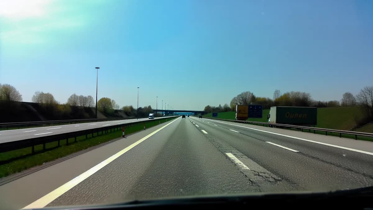 Autobahn Abstandsblitzer Messstelle Abstandsblitzer A44 bei Büren, km 76.050, Richtung Kassel auf der A44