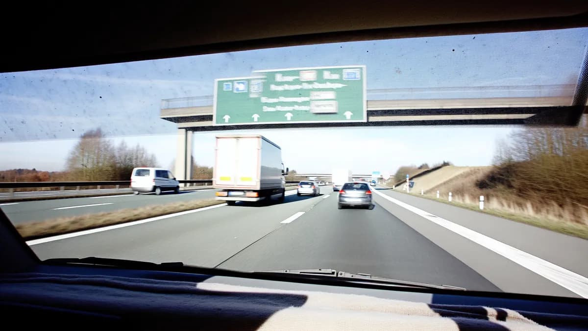 Autobahn Abstandsblitzer Messstelle Abstandsblitzer A42 Castrop-Rauxel, km 53.899 (RF Dortmund) auf der A42, Fahrtrichtung Dortmund