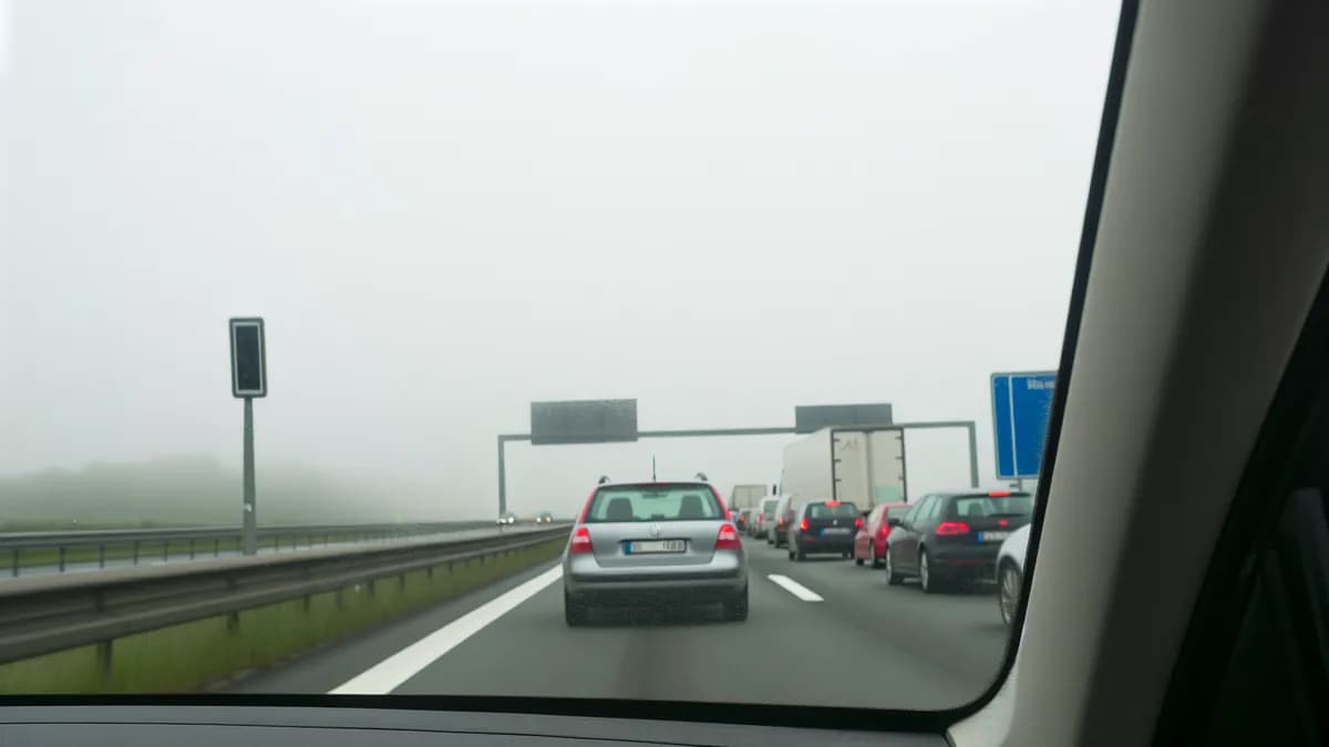 Autobahn Abstandsblitzer Messstelle Abstandsblitzer A7 Dietmannsried bei Kempten (Allgäu) auf der A7, Abschnitt 1060