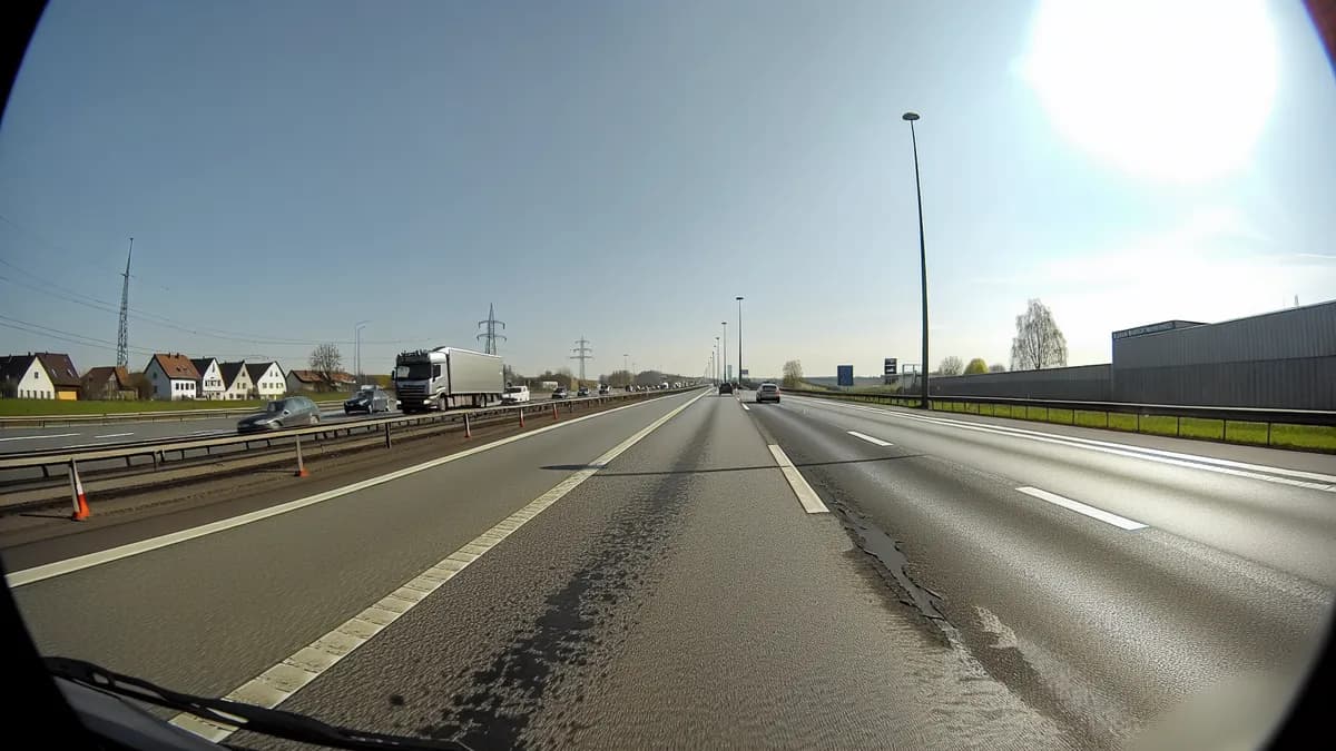 Autobahn Abstandsblitzer Messstelle Abstandsblitzer A5 bei Ettlingen/Malsch auf der A5