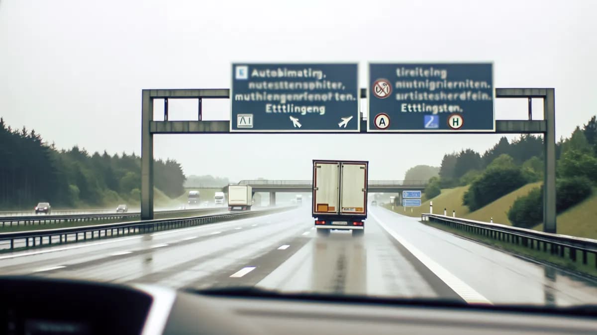 Autobahn Abstandsblitzer Messstelle Abstandsblitzer A5 bei Ettlingen (km 629.0) auf der A5, Karlsruhe Richtung Basel