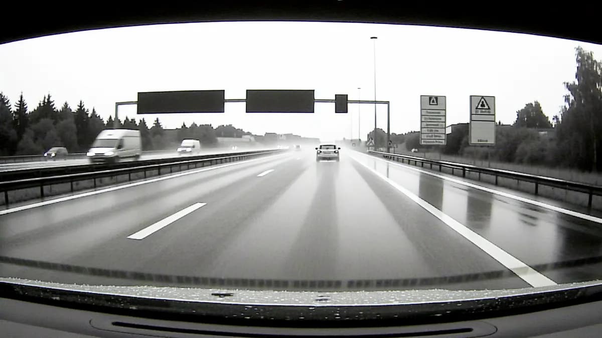 Autobahn Abstandsblitzer Messstelle Abstandsblitzer A8 bei Eurasburg, Richtung München auf der A8