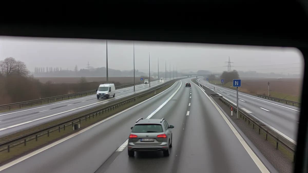 Autobahn Abstandsblitzer Messstelle Abstandsblitzer A5 bei Freiburg (km 754.8) auf der A5, Fahrtrichtung Karlsruhe