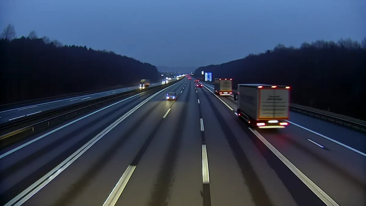 Autobahn Abstandsblitzer Messstelle Abstandsblitzer A5 Freiburg, km 754.8 (Fahrtrichtung Basel) auf der A5, Fahrtrichtung Karlsruhe - Basel