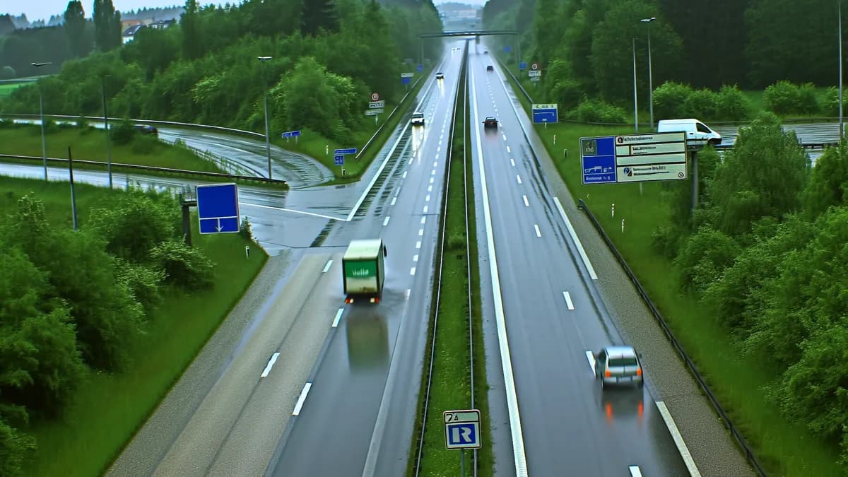 Autobahn Abstandsblitzer Messstelle Abstandsblitzer A5 bei Freiburg, km 754.8 (Richtung Karlsruhe) auf der A5