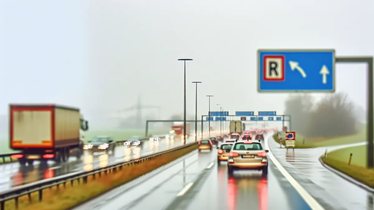 Autobahn Abstandsblitzer Messstelle Abstandsblitzer BAB 5 bei Freiburg (km 754.8) Richtung Karlsruhe auf der BAB 5