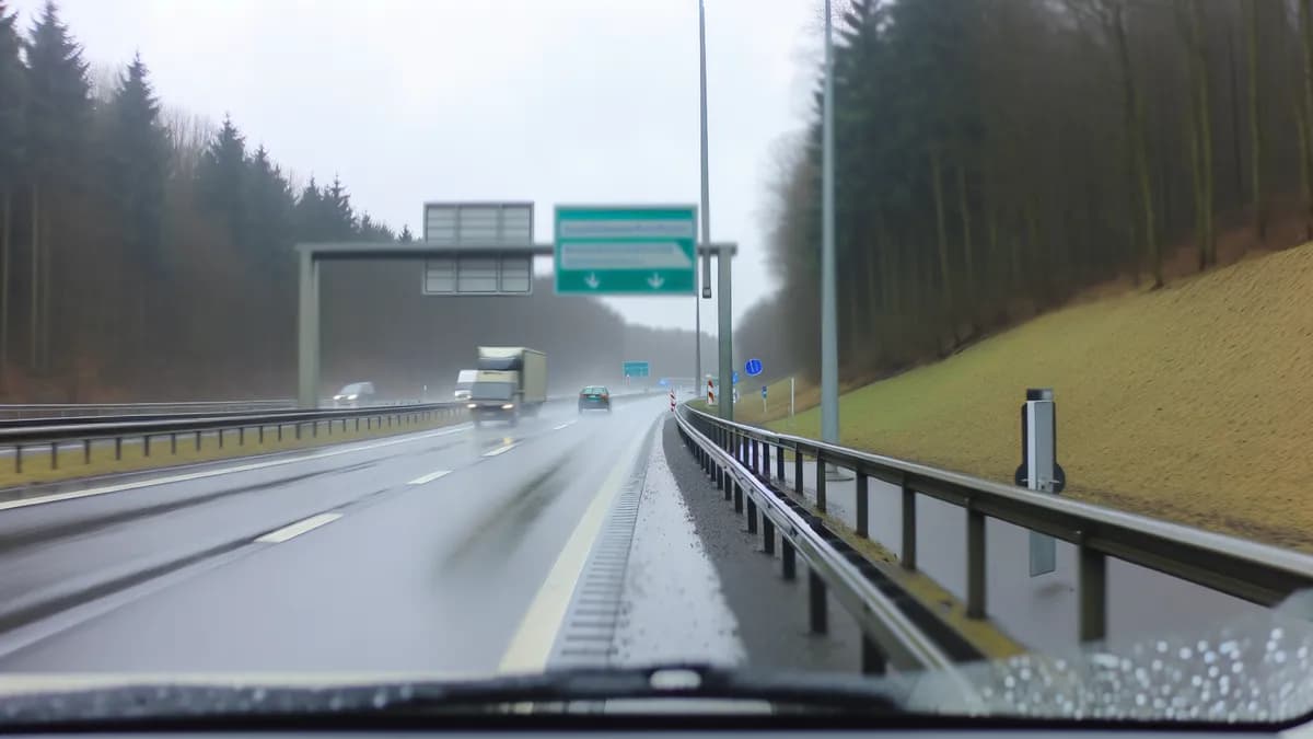 Autobahn Abstandsblitzer Messstelle Abstandsblitzer A2 Königslutter, km 145.420 auf der A2, Fahrtrichtung Hannover