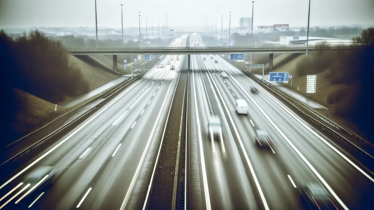 Autobahn Abstandsblitzer Messstelle Abstandsblitzer A61 bei Gensingen, km 297.812 auf der A61 in Fahrtrichtung Koblenz