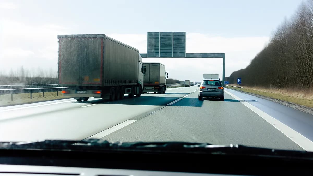 Autobahn Abstandsblitzer Messstelle Abstandsblitzer A7 bei Harsum-Asel auf der A7