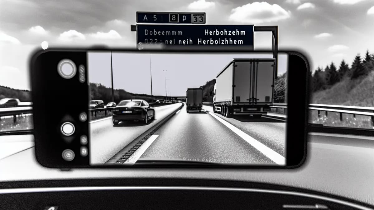 Autobahn Abstandsblitzer Messstelle Abstandsblitzer A5 Herbolzheim, km 731.000, FR Basel auf der A5