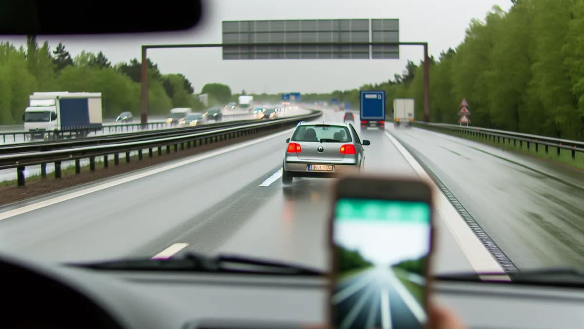 Autobahn Abstandsblitzer Messstelle Abstandsblitzer A61 Hockenheim, km 385.300 auf der A61