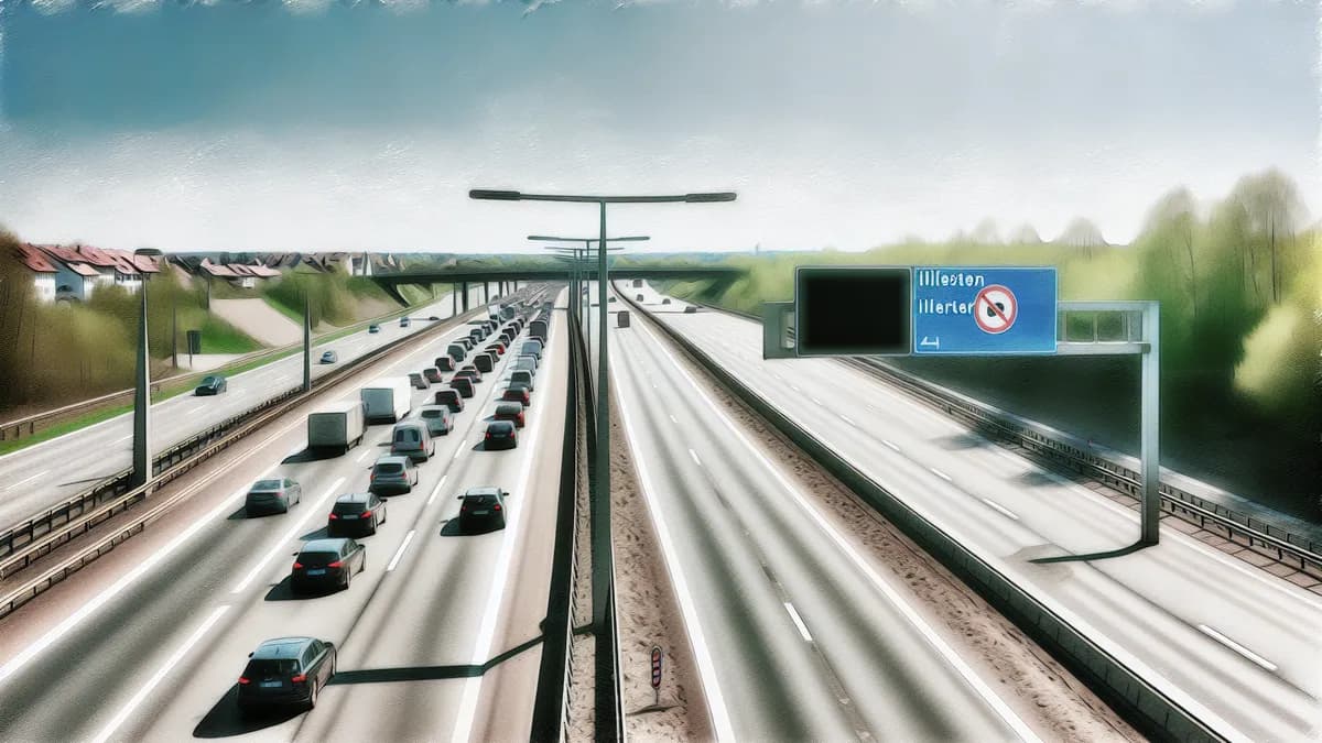 Autobahn Abstandsblitzer Messstelle Abstandsblitzer A7 bei Illertissen, Richtung Füssen auf der A7