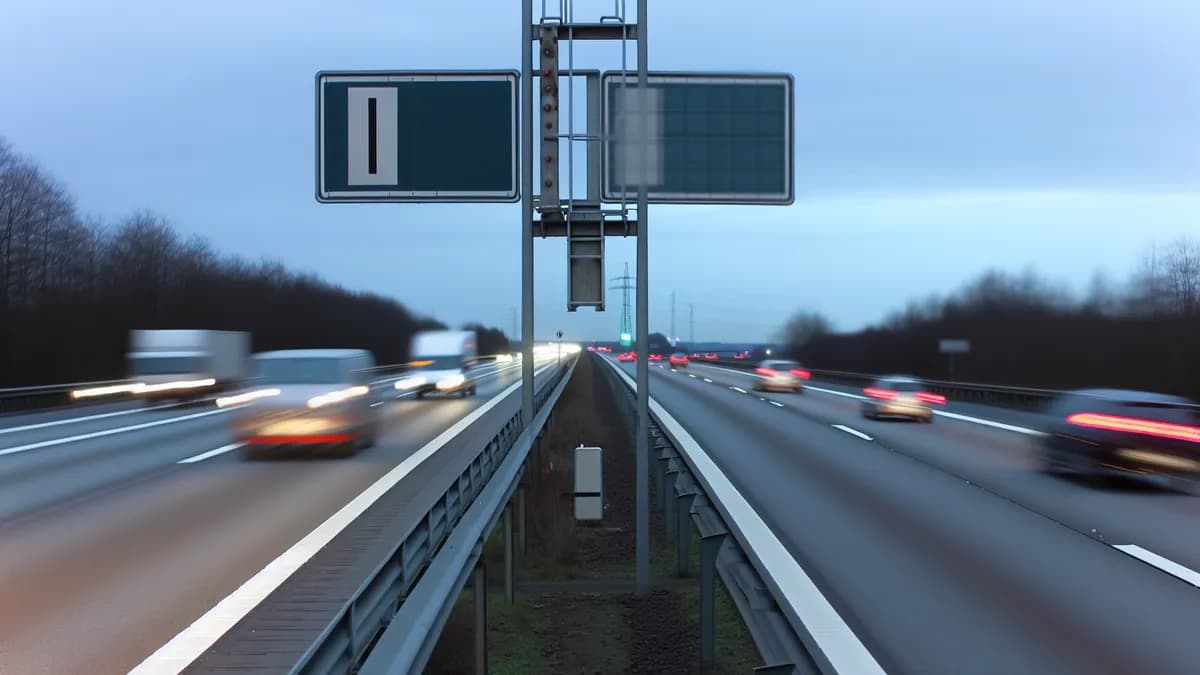Autobahn Abstandsblitzer Messstelle Abstandsblitzer A602 Kenn bei Trier auf der A602 Fahrtrichtung Trier