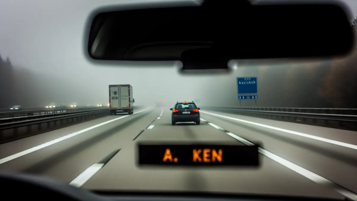 Autobahn Abstandsblitzer Messstelle Abstandsblitzer A602 bei Kenn auf der A602