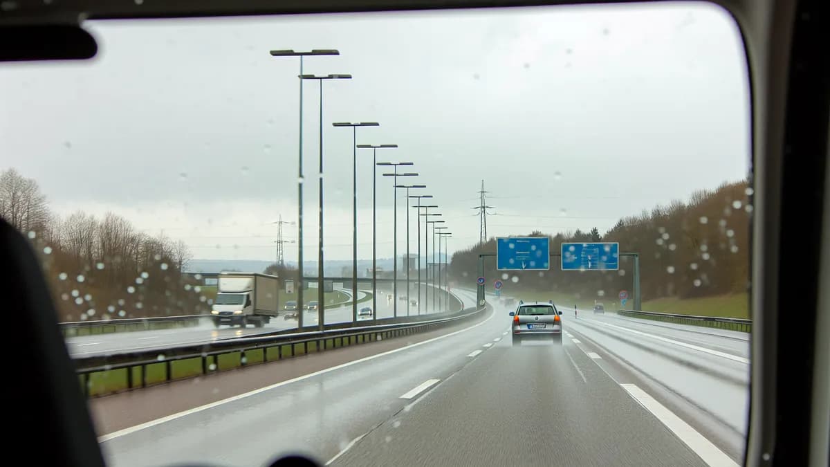 Autobahn Abstandsblitzer Messstelle Abstandsblitzer A65 bei Landau (Pfalz) auf der A65