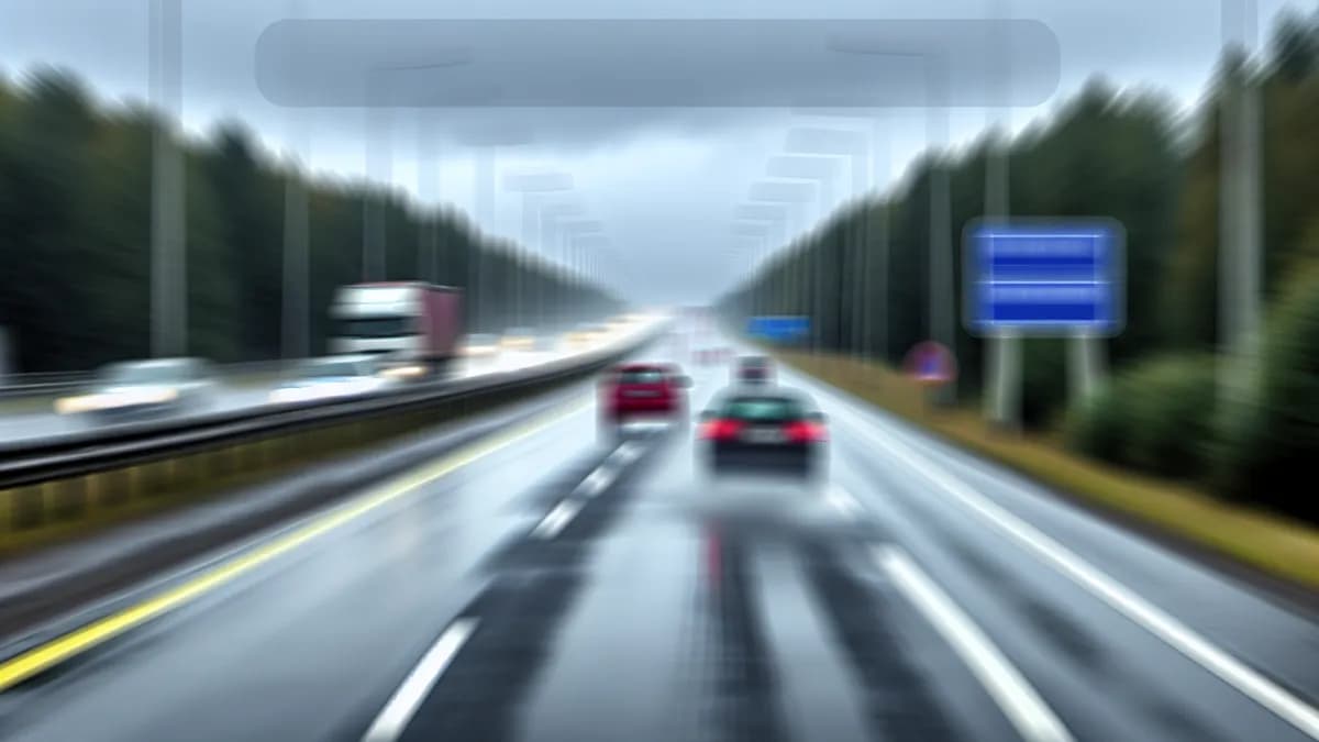 Autobahn Abstandsblitzer Messstelle Abstandsblitzer auf der A65 bei km 135.9, Landau auf der A65, Fahrtrichtung Karlsruhe