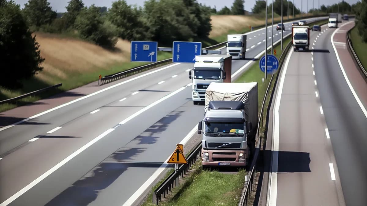 Autobahn Abstandsblitzer Messstelle Abstandsblitzer A65 Landau, km 135.9, FR Karlsruhe auf der A65 in Fahrtrichtung Karlsruhe