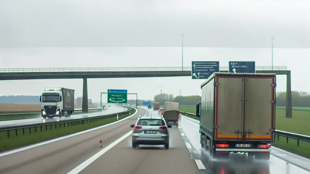 Autobahn Abstandsblitzer Messstelle Abstandsblitzer A27 bei Langwedel/Etelsen, km 46.436 auf der A27 in Fahrtrichtung Cuxhaven