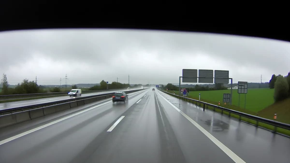 Autobahn Abstandsblitzer Messstelle Abstandsblitzer B2 bei Langweid, Ri. Augsburg auf der B 2