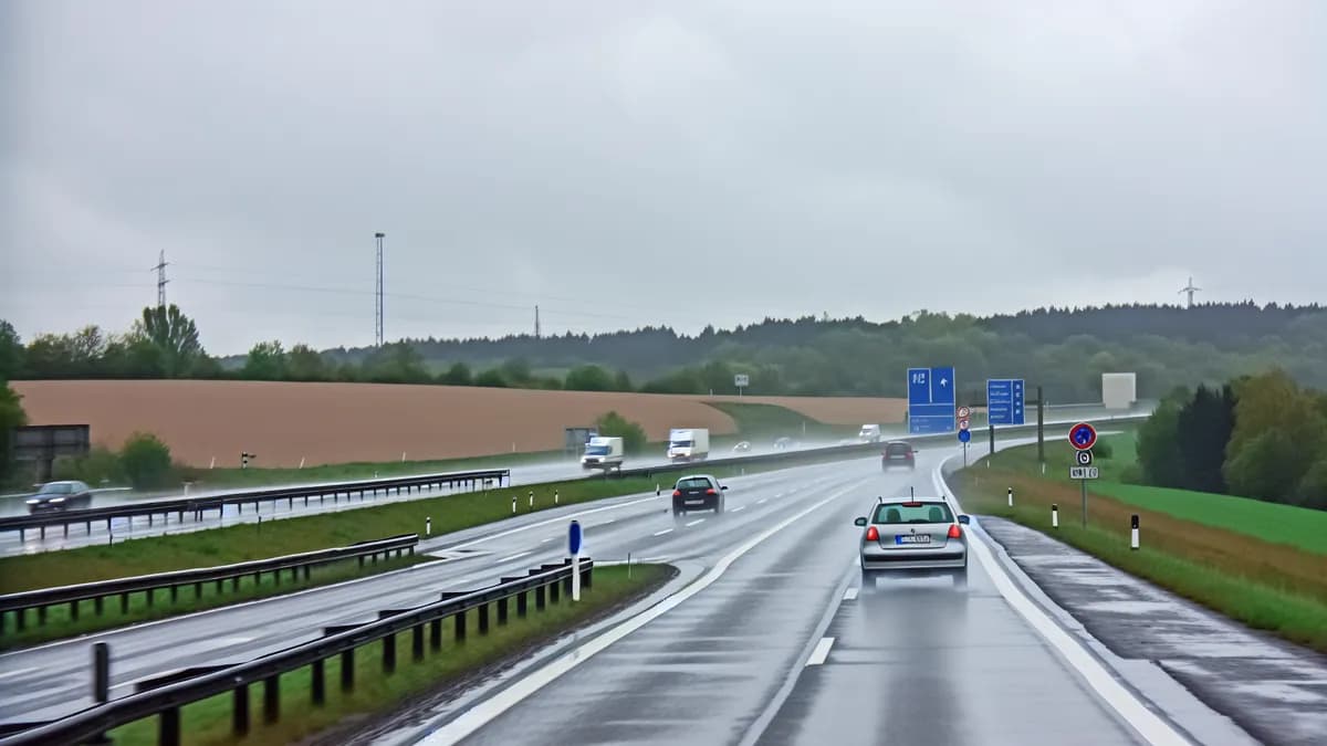 Autobahn Abstandsblitzer Messstelle Abstandsblitzer A8 Leonberg, km 216.950, Richtung Karlsruhe auf der A8, Fahrtrichtung Karlsruhe