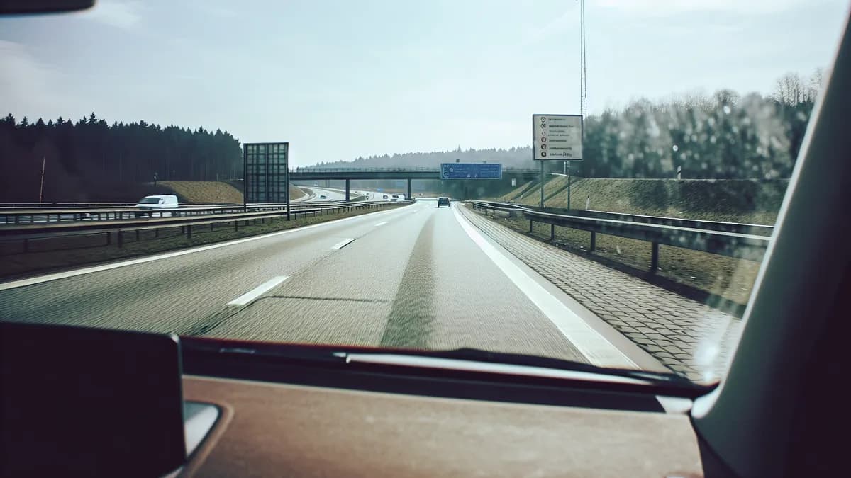 Autobahn Abstandsblitzer Messstelle Abstandsblitzer A7 bei Maisfeld (km 336.700) auf der A7