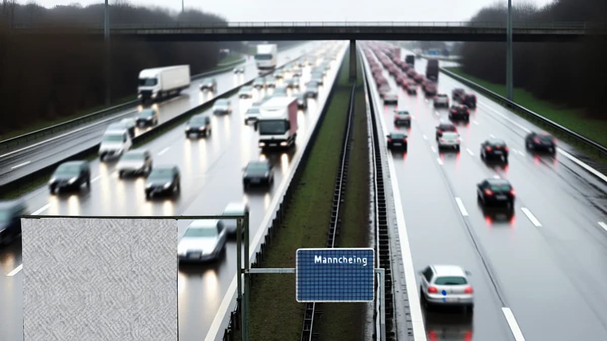 Autobahn Abstandsblitzer Messstelle Abstandsblitzer A9 bei Manching, Richtung Nürnberg auf der A9