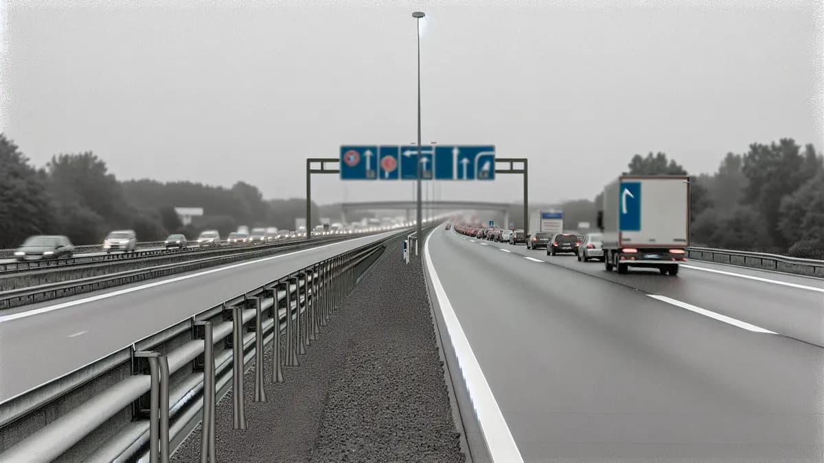 Autobahn Abstandsblitzer Messstelle Abstandsblitzer A6 bei Hockenheim auf der A6
