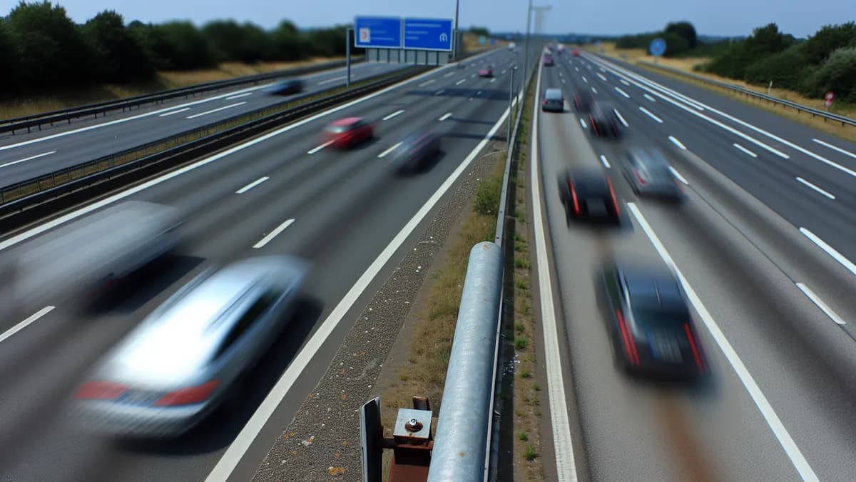 Autobahn Abstandsblitzer Messstelle Abstandsblitzer A6 bei Mannheim auf der A6